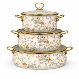 Elegant floral Enamel Set