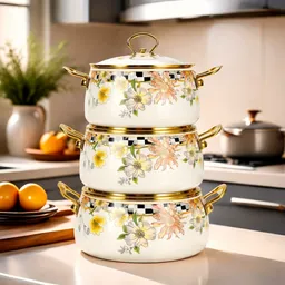 Elegant Korean Stew Enamel Set