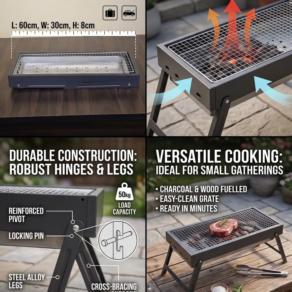 Portable Folding BBQ Grill - Image 2