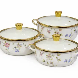 Elegant Enamel Set with floral designs
